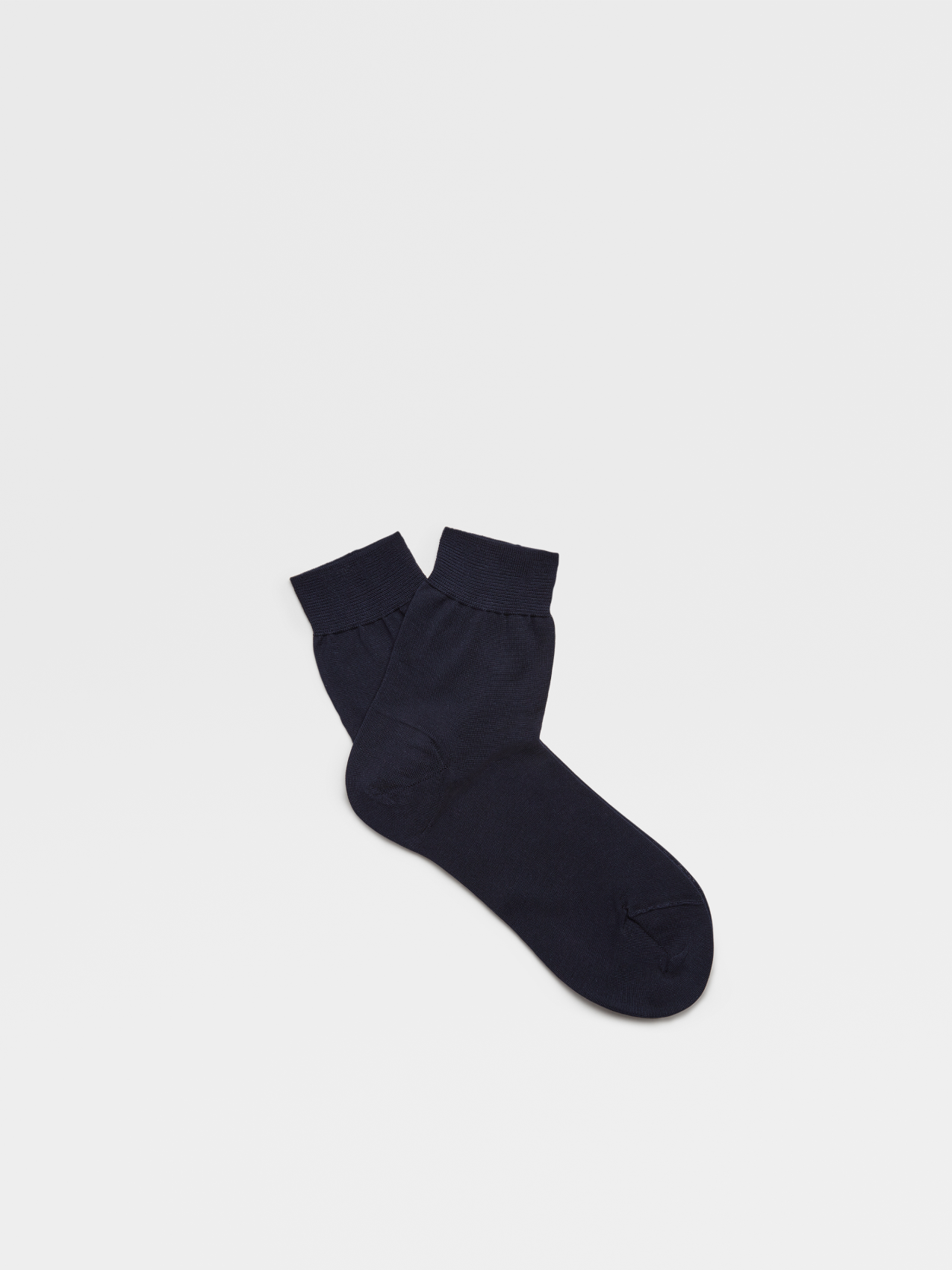 Navy Blue Cotton Mid Calf Socks